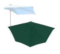 BLGVGKLPNT Nonotse Demi-parasol de terrasse de 2.7m,Parasol Demi Rond,Demi Parasol Balcon,Petit Parasol Balcon,Parasol de jardin Parapluie de terrasse pour parasol de terrasse (Vert,2.7m-5 ribs)