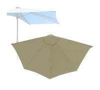 BLGVGKLPNT Parasol 2.7m Demi-Rond, Parasol de Balcon Semi-Circulaire pour Petit Jardin ou Terrasse, UV Protection(Khaki A,2.7m-5 ribs)