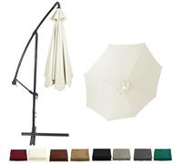 BLGVGKLPNT Rechange Toile De Parasol De Jardin,Auvent De Remplacement pour Parasol 4.0m/3.5m/3.0m/2.8m/2.7m/2.5m/2.3m 6/8 Baleines,Déporté Remplacement, Protection UV (8ribs:2m/6.5ft,Blanc cassé)