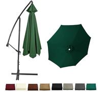 BLGVGKLPNT Rechange Toile De Parasol De Jardin,Auvent De Remplacement pour Parasol 4.0m/3.5m/3.0m/2.8m/2.7m/2.5m/2.3m 6/8 Baleines,Déporté Remplacement, Protection UV (8ribs:2.5m/8.2ft,Vert)