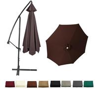 BLGVGKLPNT Rechange Toile De Parasol De Jardin,Auvent De Remplacement pour Parasol 4.0m/3.5m/3.0m/2.8m/2.7m/2.5m/2.3m 6/8 Baleines,Déporté Remplacement, Protection UV (6ribs:2.5m/8.2ft,Dark Brown)