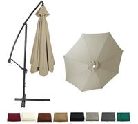 BLGVGKLPNT Rechange Toile De Parasol De Jardin,Auvent De Remplacement pour Parasol 4.0m/3.5m/3.0m/2.8m/2.7m/2.5m/2.3m 6/8 Baleines,Déporté Remplacement, Protection UV (8ribs:2.7m/8.8ft,Brun)