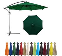 BLGVGKLPNT Toile de Rechange pour Parasol 4,0-2,0 Mètres 6/8 Baleines, Extérieur Auvent de Remplacement,Toile Parasol, Auvent de Remplacement Parasol déporté (8ribs:2.7m/8.8ft,Vert foncé)