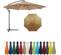 BLGVGKLPNT Toile de Rechange pour Parasol 4,0-2,0 Mètres 6/8 Baleines, Extérieur Auvent de Remplacement,Toile Parasol, Auvent de Remplacement Parasol déporté (8ribs:4m/13.1ft,Brown A)