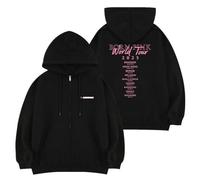 BLI-NK Album Born Pink Sweat à capuche K-pop Support imprimé Merch Sweat-shirt 2023 coton avec fermeture éclair(B black,M)