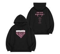 BLI-NK Album Born Pink Sweat à capuche K-pop Support imprimé Merch Sweat-shirt 2023 coton avec fermeture éclair(A Black,S)