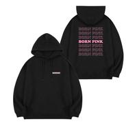 BLI-NK Album Born Pink Sweat à Capuche Support imprimé Merch Sweat-Shirt en Coton for Les Fans(Black,M)