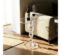 Bliajkswyr Meuble d'appoint en Acrylique, Table d'appoint pour Boissons et Repas avec Tige de Soutien, Table de Chevet Moderne pour Le Salon, la Chambre, Le Hall d'entrée et Le Bureau