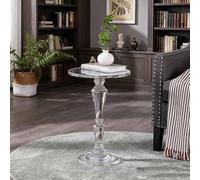 Bliajkswyr Table d'appoint Ronde en Acrylique Transparent avec Tige de Soutien - Petite Table Moderne pour Salon, Chambre, Bureau, Salle d'étude ou Salle d'attente. Livrée montée(53x39x39cm)