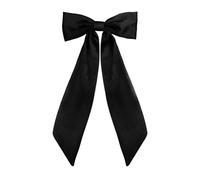 Bliceon Pinces à cheveux avec nœud en satin, nœuds en ruban à longue queue, pinces à queue de cheval et grands nœuds, pour un usage quotidien, fêtes, mariages et bals, noir