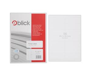 Blick Lot de 100 planches A4 de 14 étiquettes