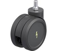 Blickle 763658 LKDB-PUA 100G-ELS Double roulette pivotante en plastique Diamètre de la roue: 100 mm Capacité de charge (max.): 110 kg 1 pc(s)