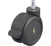 Blickle 763659 LKDB-PUA 100G-RA-ELS Double roulette pivotante en plastique Diamètre de la roue: 100 mm Capacité de charge (max.): 110 kg 1 pc(s)