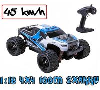 Blij'r Speed'r Blau voiture télécommandée RC 45 km/h, 1:18, 2 accus, 4 roues motrices, 100m, Monstertruck