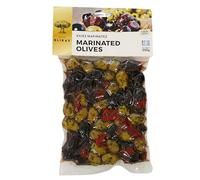 Blikas Mélange d’Olives Grecques Vertes & Kalamata à l’Origan et Piment Rouge - Olives Entières Marinées en Saumure - 2 x 250 g (500 g)