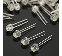 BliliDIY 100Pcs F5 5Mm Blanc Brillant Diode Chapeau De Paille Super Léger Kit D'Assortiment LED