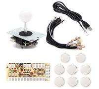 BliliDIY Joystick Push Button Game Controller DIY Kit pour Arcade Fighting Video Game Pc - Blanc