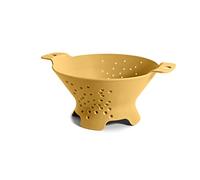Blim Plus Passoire Cosmo diamètre 25 cm jaune mat (Desert) en plastique 100 % recyclable, non toxique, lavable au lave-vaisselle, poignée ergonomique, 4 pieds d'appui, trous évasés