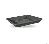 Blim Soucoupe carrée pour Pot de Fleurs Anthracite 25 x 25 cm