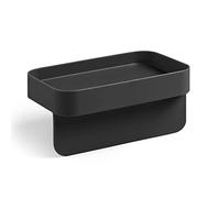 BLIMPLUS Porte-brosse à dents avec ventouses couleur noir mat (carbon) en plastique 100 % recyclable, non toxique, facile à nettoyer, pas de stagnation d'eau, convient pour les éponges et les chiffons