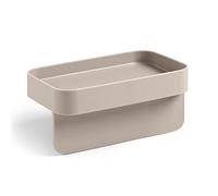 Blim Plus Porte-brosse à dents avec ventouses couleur taupe opaque (Moka) en plastique 100 % recyclable, non toxique, facile à nettoyer, pas de stagnation d'eau, convient pour les éponges et les