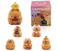 Blind Box Capibara Figurines Capibara Random Collection Guess Blind Bag Boîte Surprise Objet de Collection Jouet d'art, Cadeau d'anniversaire pour Enfants Noël