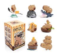 Blind Box Figurine Capybara, Objet de Collection Capybara Figurine Surprise pour Enfants et Adultes, 1 Pièce Boîte Mystère Mignons Capibara Thèmes Idéal Cadeau d'anniversaire, Décoration Maison
