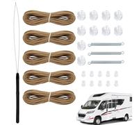 Blind Cord Fix - Kit de réparation de panneau d' pour fenêtre à fermeture éclair - Table de rechange solide - Kit complet de câbles et d'onglets restaurés - Solution de réparation renforcée pour