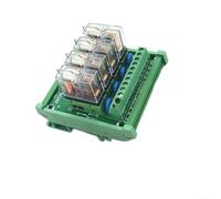 Blindage de relais 4 canaux DC12 V DC24 V DIN Montage sur rail DIN NPN PNP Interface PLC 16 A évaluation double polarité LED 77 x 86 mm (DC12 V)