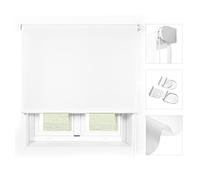 Blindecor Ara Premium | Store uni translucide de Haute qualité - Blanc, 90 x 240 cm (Largeur x Hauteur) | Taille du Tissu 87 x 235 cm. Stores de fenêtre