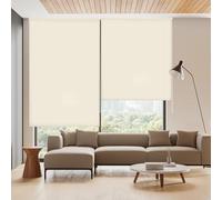 Blindecor Ara | Store enrouleur translucide uni - Beige, 120 x 250 cm (largeur x hauteur) | Taille du tissu 117 x 245 cm | Stores pour fenêtres