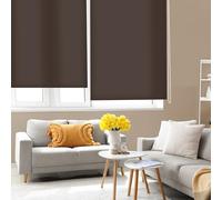 Blindecor Ara | Store enrouleur translucide uni - Marron foncé, 140 x 175 cm (largeur x hauteur) | Taille du tissu 137 x 170 cm | Stores pour fenêtres