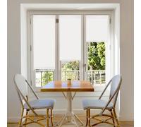 Blindecor Aure | Store enrouleur Easyfix translucide uni - Blanc cassé, 37 x 180 cm (largeur x hauteur) | Taille du tissu 34 x 175 cm | Stores de fenêtre sans outil