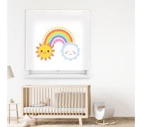 Blindecor Digital Store Enrouleur translucide imprimé Famille d'enfants Modèle F-Arc-en-Ciel Baby 150 x 180 cm Store à fenêtre Dimensions du Tissu 146 x 175 cm