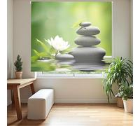 Blindecor Digital Store Enrouleur translucide imprimé Famille Zen Modèle Z-Étang 170 x 180 cm Dimensions du Tissu 166 x 175 cm Store de fenêtre