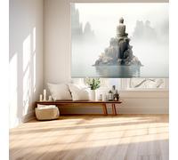 Blindecor Digital Store Enrouleur translucide imprimé Famille Zen Modèle Z-méditation 130 x 180 cm Dimensions du Tissu 126 x 175 cm