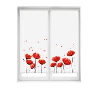 Blindecor Duo Relax Lot de 2 Stores enrouleurs Opaques en Tissu Easy Fix Impression numérique Coquelicot 65 x 150 cm Dimensions du Tissu 63 x 145 cm