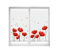 Blindecor Duo Relax Lot de 2 Stores enrouleurs Opaques en Tissu Easy Fix Impression numérique Motif Coquelicot 75 x 150 cm Dimensions du Tissu 72 x 145 cm