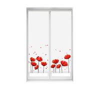 Blindecor Duo Relax Lot de 2 Stores enrouleurs translucides en Tissu Easy Fix Impression numérique Coquelicot 50 x 150 cm Dimensions du Tissu 47 x 145 cm