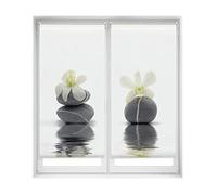Blindecor Duo Relax Lot de 2 Stores enrouleurs translucides en Tissu Easy Fix Impression numérique Modèle orchidée 60 x 150 cm Dimensions du Tissu 57 x 145 cm