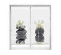 Blindecor Duo Relax Lot de 2 Stores enrouleurs translucides en Tissu Easy Fix Impression numérique Modèle orchidée 65 x 150 cm Dimensions du Tissu 62 x 145 cm