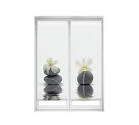 Blindecor Duo Relax Lot de 2 Stores enrouleurs translucides en Tissu Easy Fix Impression numérique Modèle orchidée 55 x 150 cm Dimensions du Tissu 52 x 145 cm