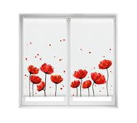 Blindecor Duo Relax Lot de 2 Stores enrouleurs translucides en Tissu Easy Fix Impression numérique Motif Coquelicot 70 x 150 cm Dimensions du Tissu 67 x 145 cm