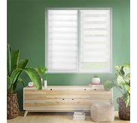 Blindecor Indus Store jour nuit sans percage | Couleur Blanc cassé 72 x 180 cm (L x H) | Taille du tissu 69 x 175 cm | Store enroleur fixation avec ou sans perçage
