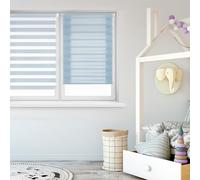 Blindecor Indus Store jour nuit sans percage | Couleur Celeste 130 x 180 cm (L x H) | Taille du tissu 127 x 175 cm | Store enroleur fixation avec ou sans perçage