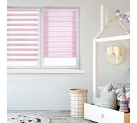 Blindecor Indus Store jour nuit sans percage | Couleur Rose 87 x 180 cm (L x H) | Taille du tissu 84 x 175 cm | Store enroleur fixation avec ou sans perçage