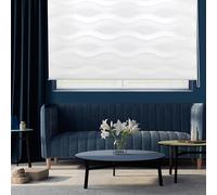 Blindecor Lira Ondas Store Enrouleur Nuit et Jour Blanc 100 x 180 cm Largeur du Tissu 97 x 175 cm