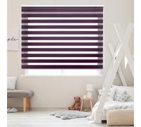 Blindecor Lira Store enrouleur jour nuit tissu double, couleur Violette, store zèbre 120 x 180 cm (largeur x hauteur) | Taille du tissu 117 x 175 cm. Stores tissu double élégants
