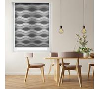 Blindecor Luna Store enrouleur ondulé double couche, Jour nuit. Anthracite, 140 x 150 cm (L x H) | Taille du tissu 137 x 145 cm | Store enroleur ondulé sans percage
