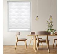 Blindecor Luna Store enrouleur ondulé double couche, Jour nuit. Blanc, 92 x 150 cm (L x H) | Taille du tissu 89 x 145 cm | Store enroleur ondulé sans percage